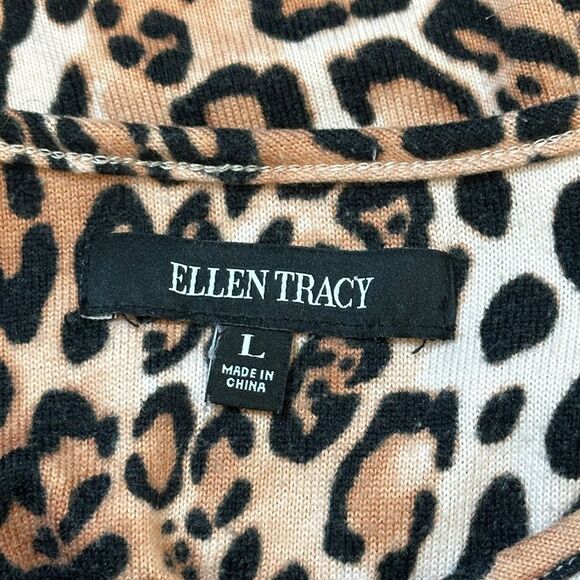Ellen Tracy Animal Print Size L Soft PJ Long Sleeve - Picture 4 of 6
